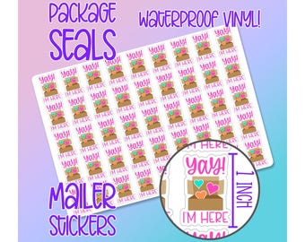 Small Business Package and Envelope Seals / Labels - Waterproof Matte Vinyl Stickers