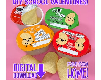 Printable Classroom Valentine Snack Labels • DIY Kids School Valentine Treats Digital Download