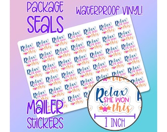 Small Business Package and Envelope Seals / Labels - Waterproof Matte Vinyl Stickers