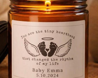 Infant Loss Gift Candle, Personalized Angel Baby Memorial Keepsake