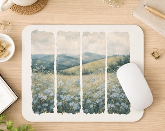 Alfombrilla de ratón No me olvides, arte paisajístico conmemorativo, 9x8