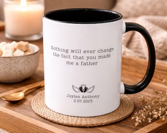 Infant Loss Accent Mug, Personalized Miscarriage Gift for Dad, 11oz