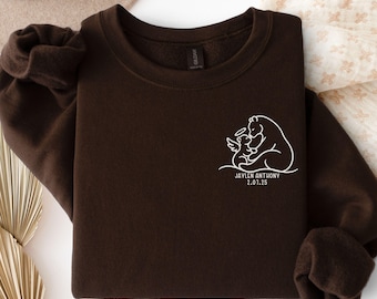 Sudadera conmemorativa "Mamá Oso", sudadera de cuello redondo en recuerdo de la pérdida infantil, regalo para mamás en duelo.