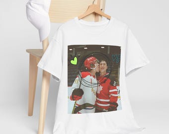 Heated Rivalry Hollander 24 Merch T-shirt Unisex Casual Crewneck Korte Mouw Tee, Wit, M