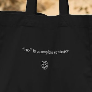 No Is a Complete Sentence – Minimalist Statement Design | Consent and Boundaries Valentine’s Day | DIY PNG 300 DPI | Black & White Included