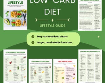 Low-Carb Food List Printable and Easy to Read, Low Carb Chart, Keto Friendly Diet Food List, Low Carb foods Grocery Chart, FODMAP Food Chart