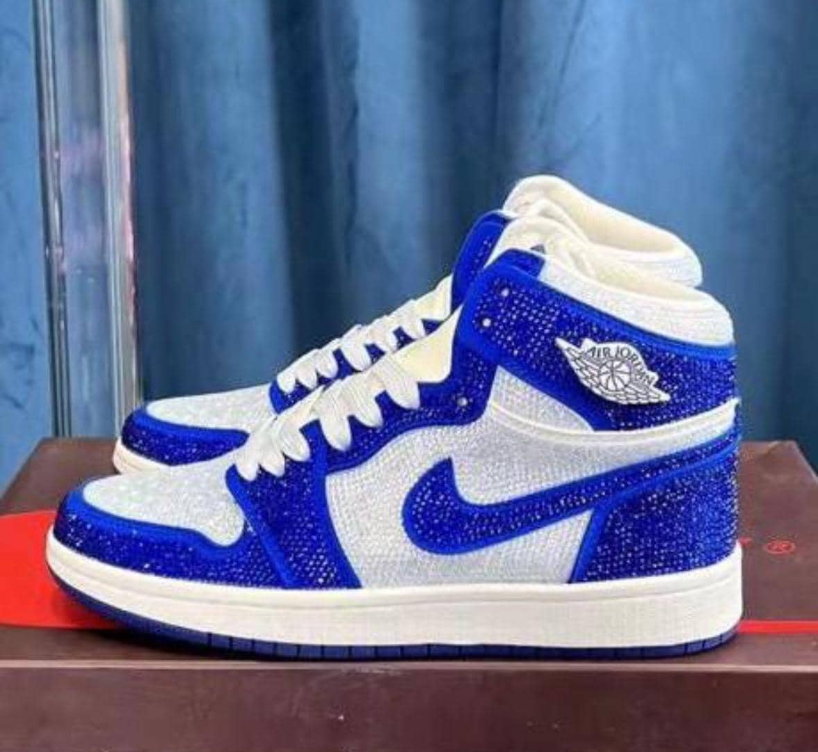 blue glitter jordans
