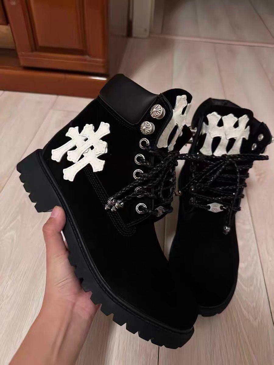 Custom Spiked Timberland Black Tropical Hawaii Pri Spiked Timberlands - Etsy main image 3