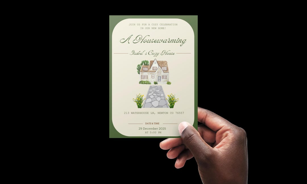 Housewarming Party Invitation, New Home Invite, Editable Canva Template ...