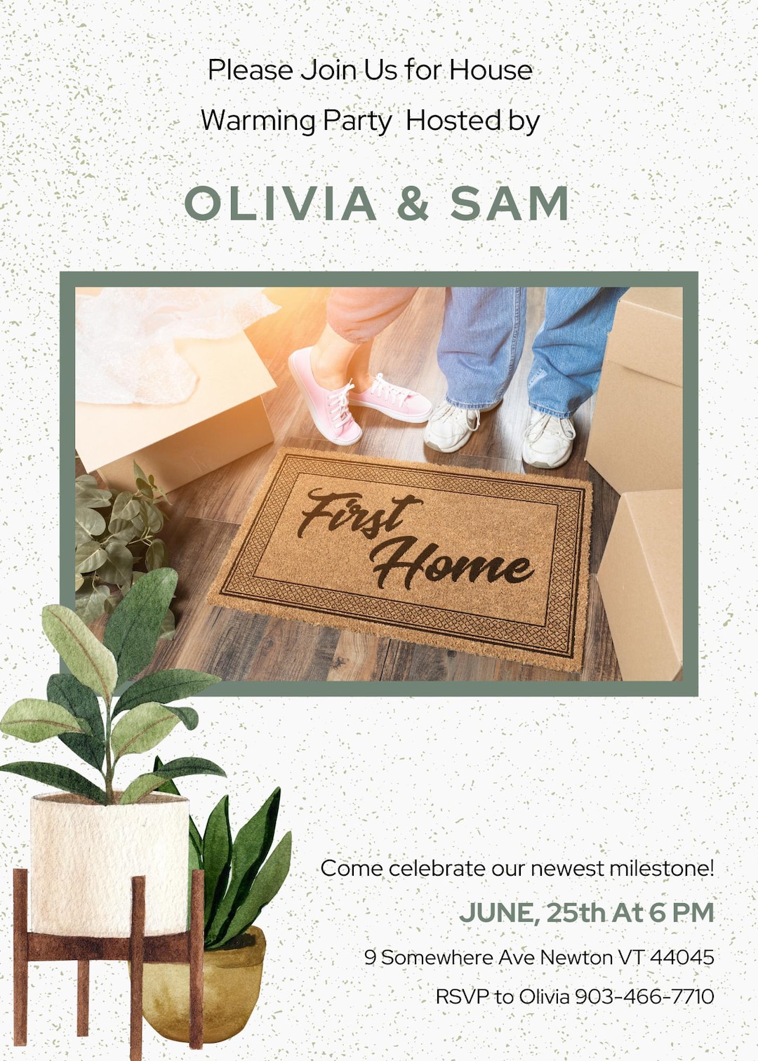 Housewarming Party Invitation, New Home Invite, Editable Canva Template ...