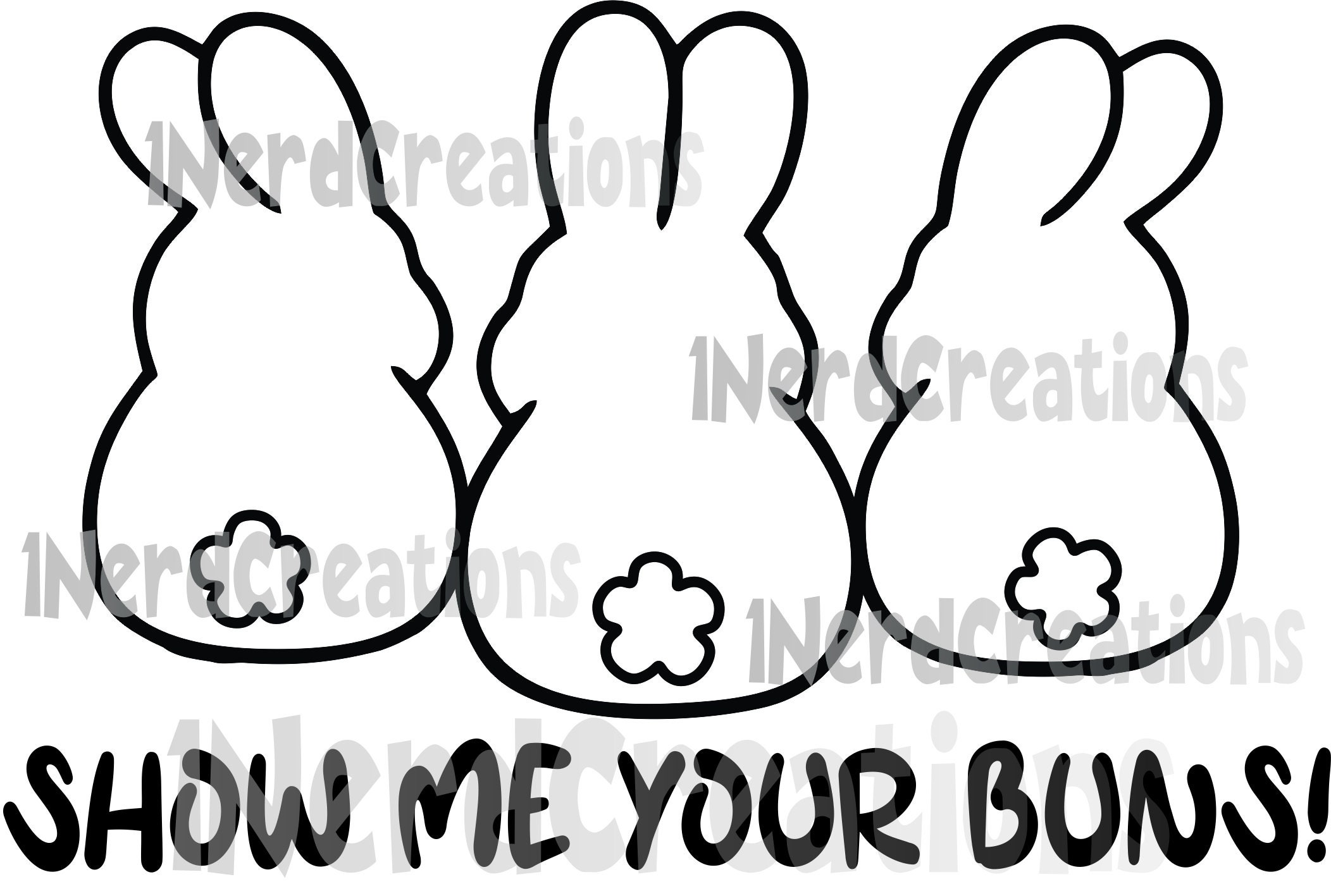 Bunny Rabbits Show Me Your Buns Funny Vinyl Car Decal Bumper Window ...