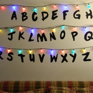 Stranger Alphabet Wall LED Christmas Lights Letters Vinyl Removable ...