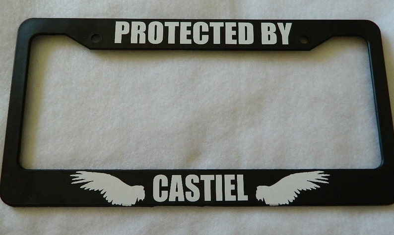 Castiel License Plate Frame Supernatural Custom Car Decor Spn Image 0