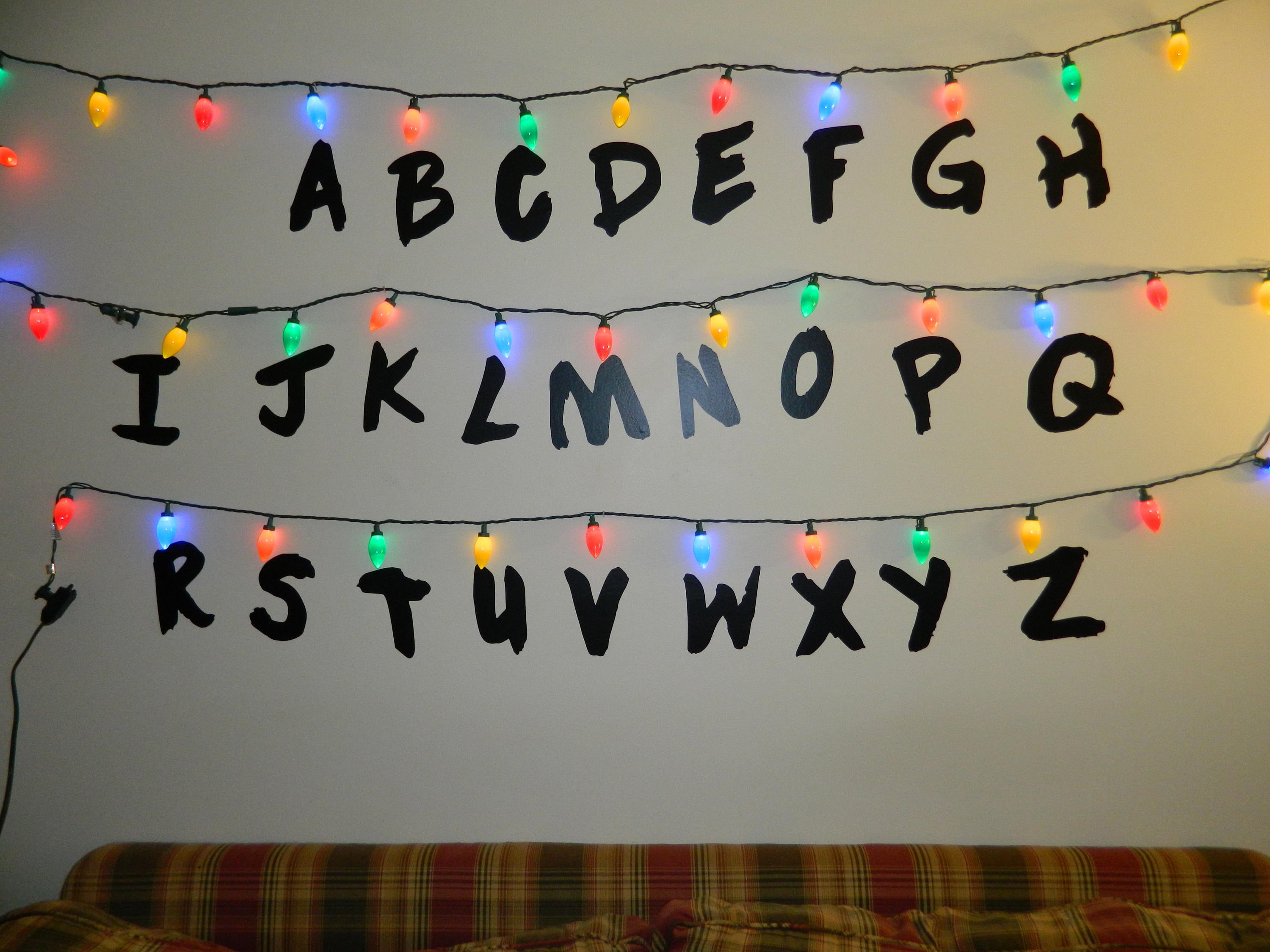 Stranger Things RUN ornament Christmas lights