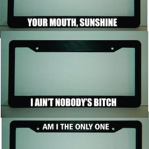 Zombie Hunter License Plate Frames Customized I Aint Nobodys Bitch 3 Styles Zen Around Here Sunshine Car Truck Crossbow