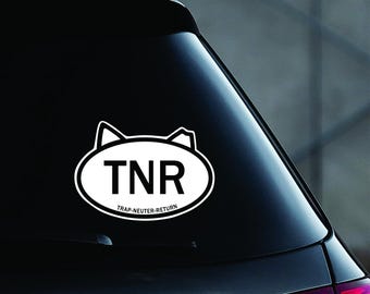 TNR Trap Neuter Return Awareness Advocate Tipped Ear Car Decal Window Bumper Sticker Laptop Cat Lover Waterproof Sticker Fundraiser