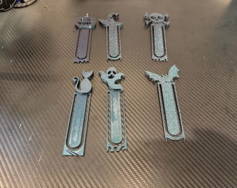 3D Printed Halloween Bookmarks: Shimmery Ghost, Cat, Pumpkin Designs