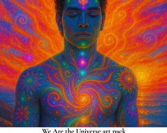 O Universo Experimentando a Si Mesmo | Arte Digital para Download sobre Consciência Cósmica, Arte de Parede para Meditação Espiritual, Decoração Moderna Boho para Casa