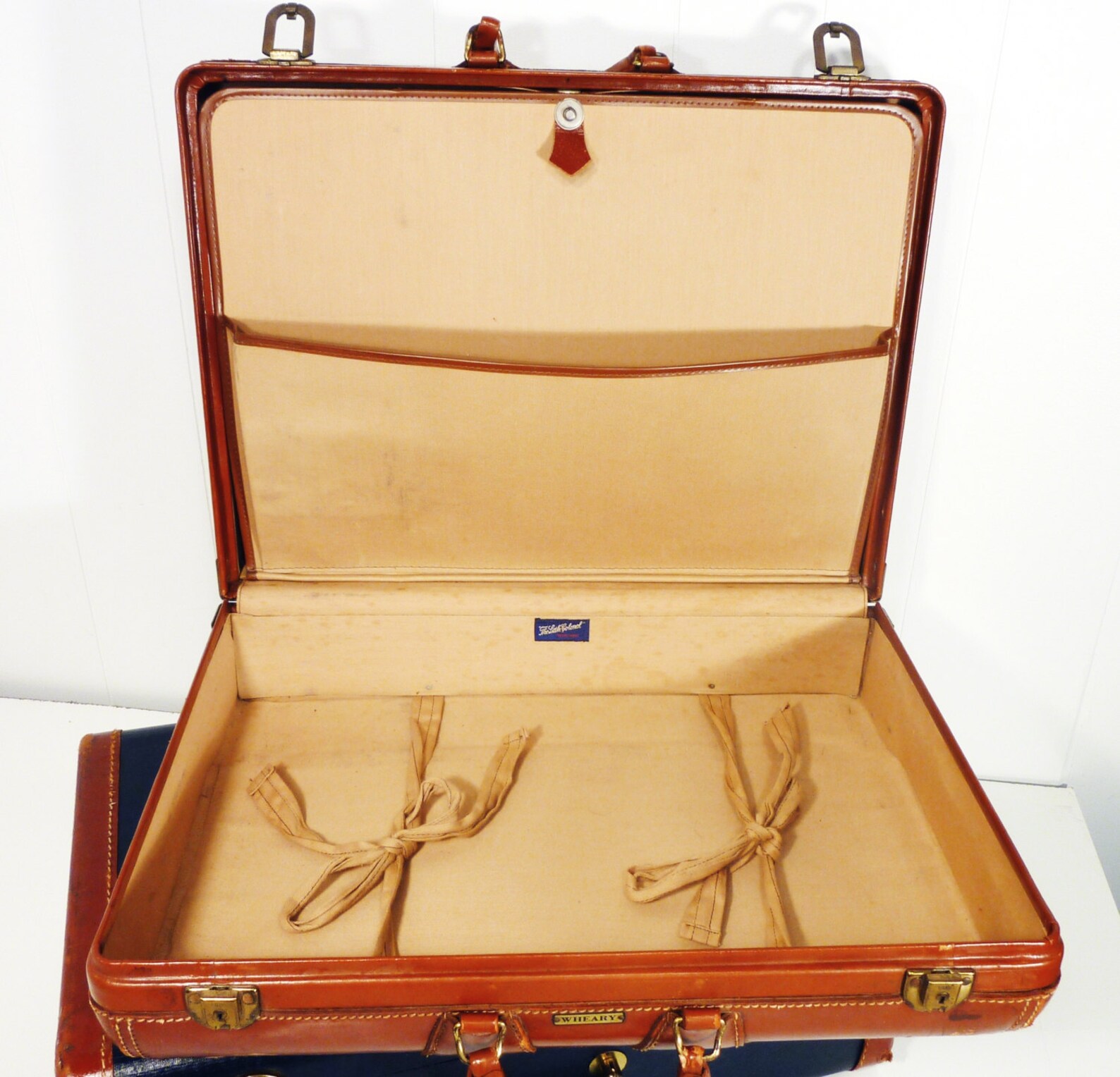 Wheary vintage brown suitcase luggage the little Colonel Etsy