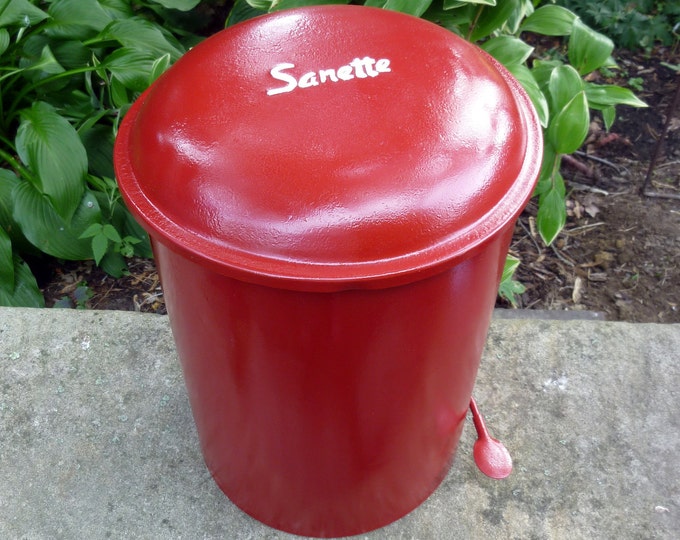 Kool Kan Vintage Painted Metal Trash Can Pop up Top Etsy