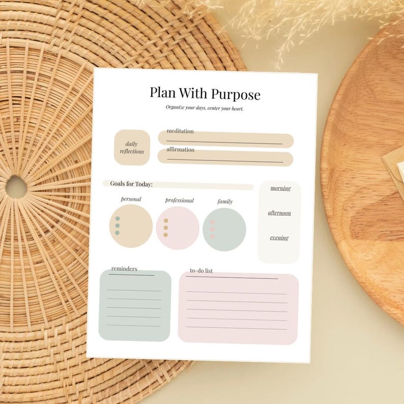Plan With Purpose – Printable Daily & Weekly Planner - Etsy