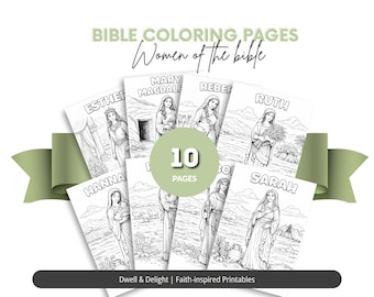 Women of the Bible Coloring Pages – Christian Scripture Study, Printable Devotional Activity for Adults & Girls