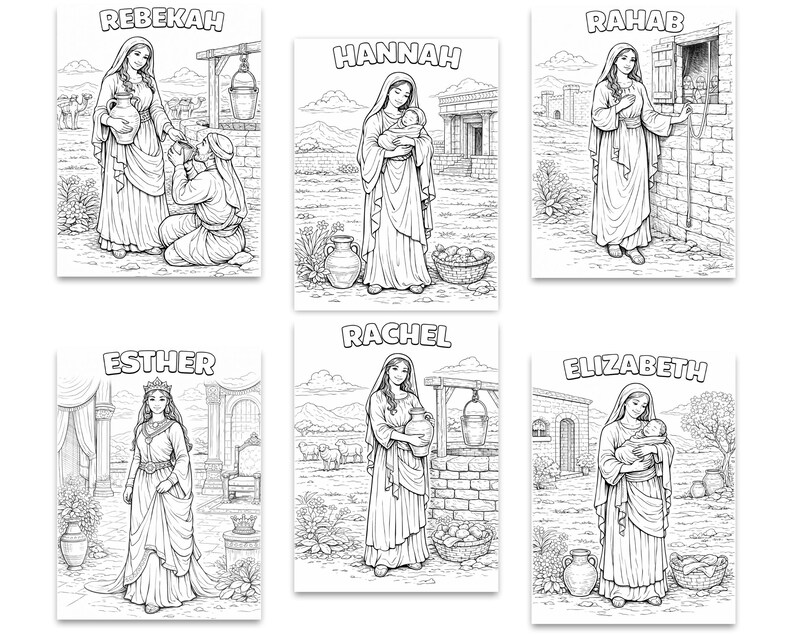 Women of the Bible Coloring Pages – Christian Scripture Study ...