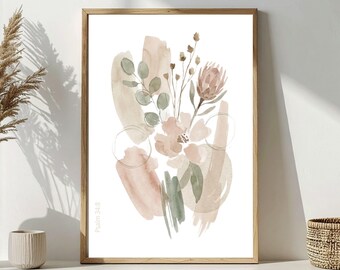 Neutral Watercolor Bible Verse Wall Art Set • Set of 5