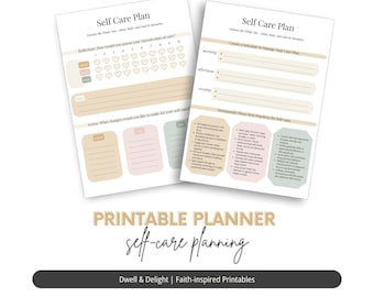 Self Care Plan Printable | Mind Body Soul Wellness Planner | Self-Care Worksheet