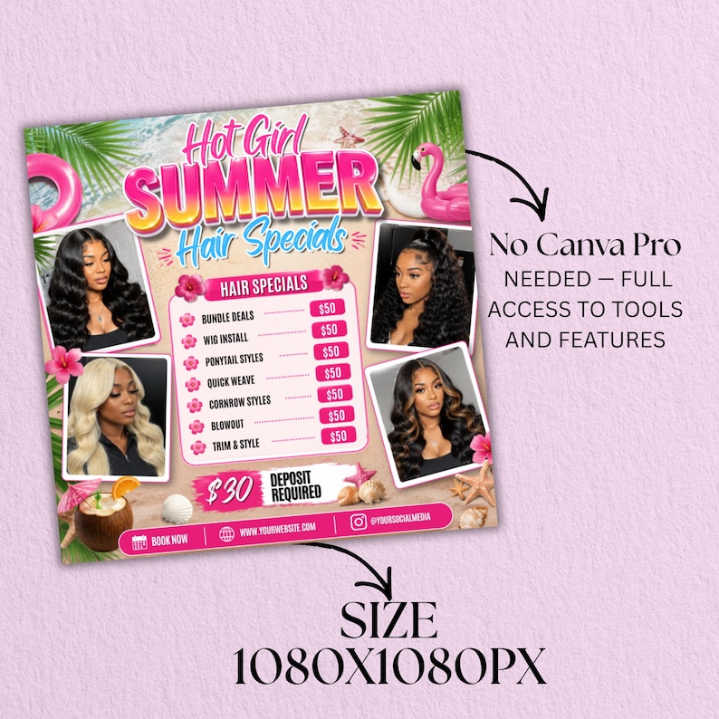 summer booking flyer Canva, braids flyer template editable, knotless braids booking flyer, beauty salon flyer Canva, summer sale beauty flyer, editable hair flyer template, beauty business marketing Canva, hairstylist promo flyer, social media beauty flyer, instant download Canva template, braids booking flyer digital download