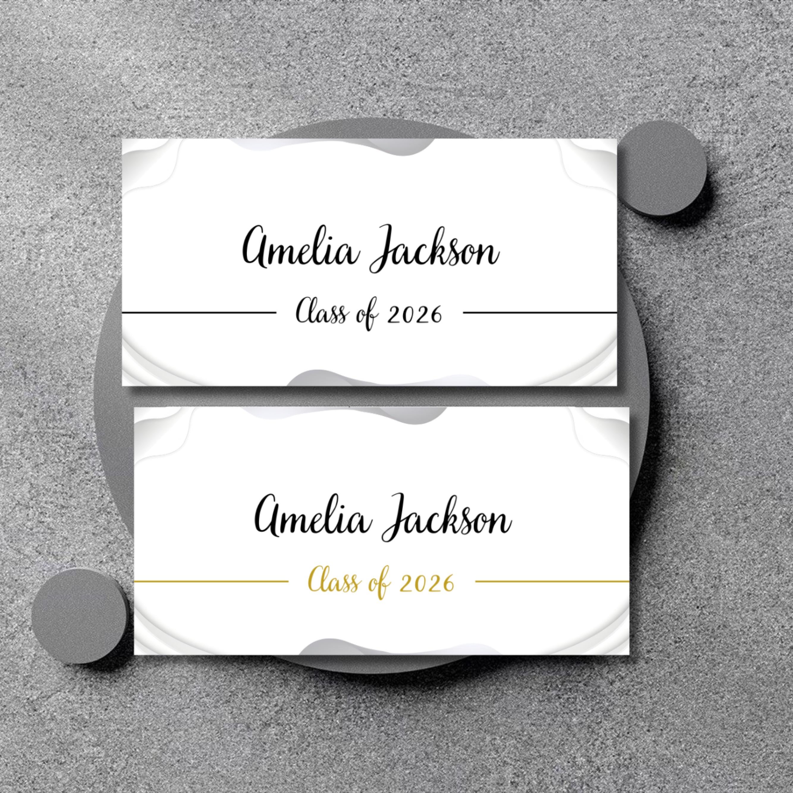 Editable Graduation Name Card Template, Printable Class 2026 Graduation ...