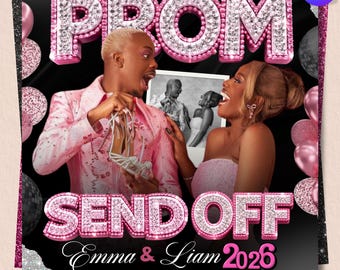 Prom Send Off Magazine Invitation, Prom King Party Invite, Boys Prom Night Flyer, Red Editable Canva Template, High School Digital Download