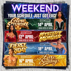 weekend lineup flyer, nightclub flyer, party flyer, new year party flyer, club promo flyer, dj event flyer, urban party flyer, spin the block, mega dj event flyer, club party flyer, nightlife flyer, bar event flyer, adult party flyer