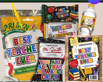 Teacher Appreciation Week Bundle, Editable Party Favor Templates, Thank You Teacher Gifts, School Staff Appreciation Printables, DIY Canva