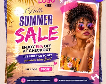 Summer Booking Flyer, June Books Open, Summer Sale Flyer, Summer braids Flyer, Summer Nails Flyer, Summer lashes Flyer, Canva Editable