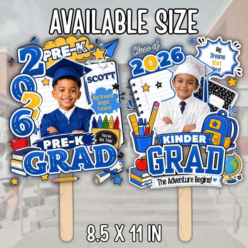 5x Pre‑k Kindergarten Graduation Fan Template, Editable Canva Grad ...