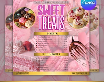Bäckerei-Flyer, Süßwaren-Flyer, Kuchenverkauf-Flyer, Dessert-Flyer, Bäckerei-Shop-Flyer, Gebäck-Flyer, Tortenbusiness-Flyer, Bearbeitbar