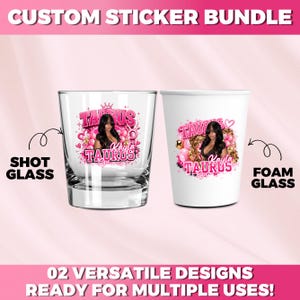 etsy digital download, cup sticker template Canva, styrofoam cup sticker template, zodiac birthday sticker, pink birthday cup sticker, taurus birthday party decor, astrology party sticker template, editable Canva sticker, party cup label template, instant download Canva template, custom birthday stickers, girls party decor stickers, DIY party sticker Canva, aesthetic birthday sticker design, customizable cup labels, zodiac party decorations