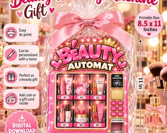 Beauty vending machine cash gift template, Gift for teenage girls' birthdays, Vending Machine Gift Printable, Machine PDF | Instant Download