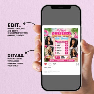 summer booking flyer Canva, braids flyer template editable, knotless braids booking flyer, beauty salon flyer Canva, summer sale beauty flyer, editable hair flyer template, beauty business marketing Canva, hairstylist promo flyer, social media beauty flyer, instant download Canva template, braids booking flyer digital download