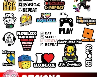 20  Digital Gaming Graphics Bundle, For Cricut and Silhouette , Roblox Clipart Files by HXStudioCreations