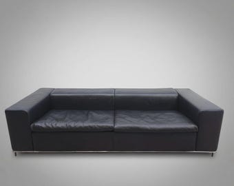 Who's Perfect Boston Ledersofa Couch Designersofa schwarz Big Sofa