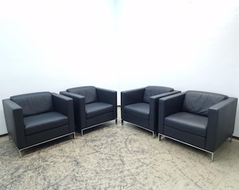 Knoll Foster 500 Set 4x Designersessel Ledersessel Chair Sessel Clubsessel