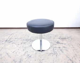 De Sede Echtlederhocker Ottomane Designersessel Hocker in schwarz