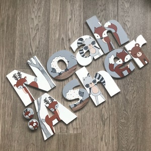 Woodland Animals Letters Forest LARGE Nursery Baby Nursery Hipster