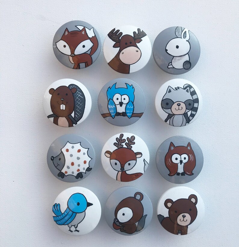 Woodland Animal Knobs LARGE Dresser Knobs /forest Animal Etsy