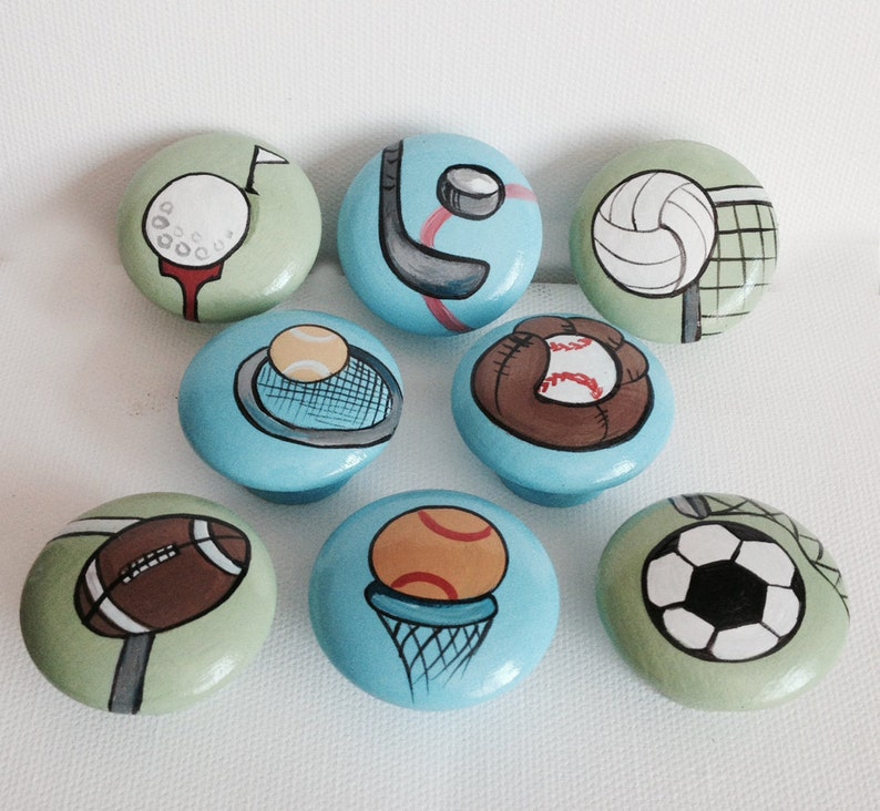 Sports Knobs / Basket Ball Baseball Hockey Golf Soccer Etsy