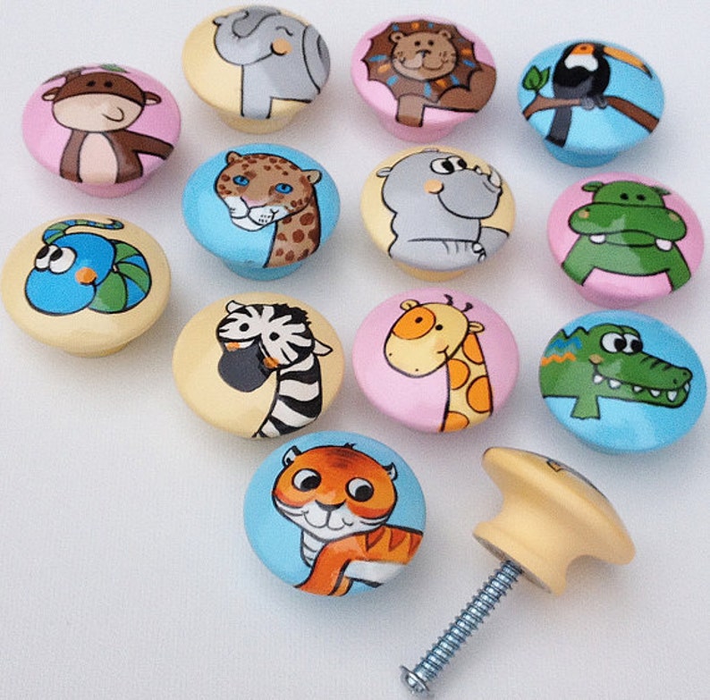 Jungle Drawer Knobs large / Dresser Knobs /baby Girl Nursery Etsy