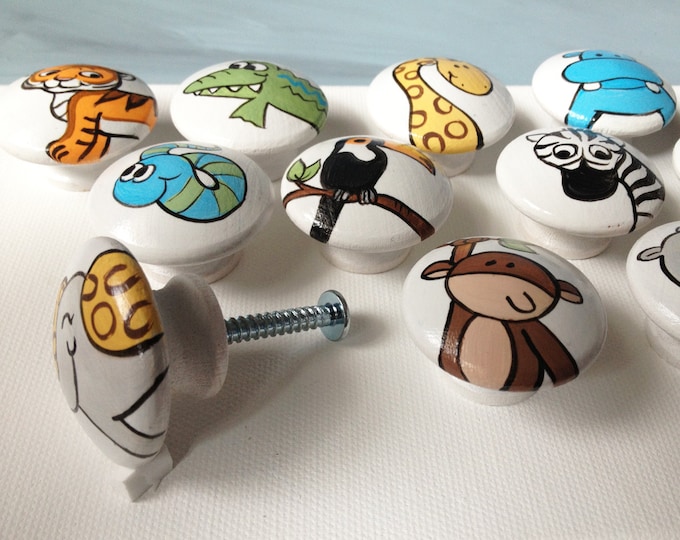 Animal Drawer Pulls White Set of 6 Etsy