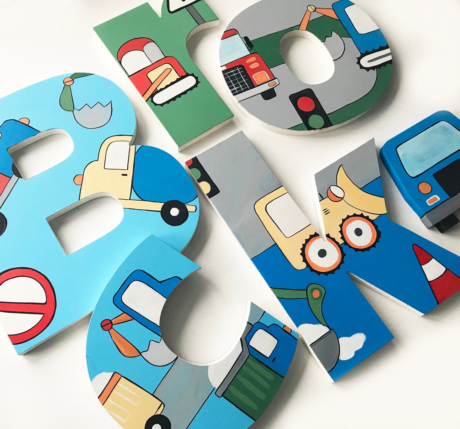 Nursery Letters Boy LARGE 10 Hand Painted for Boys Etsy